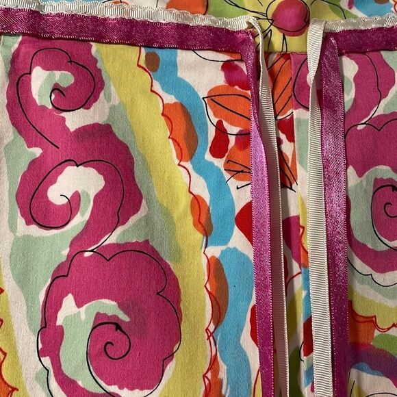 New York City Design Co. mod paisley print flat pleat skirt ribbon trim 14 - Picture 8 of 11